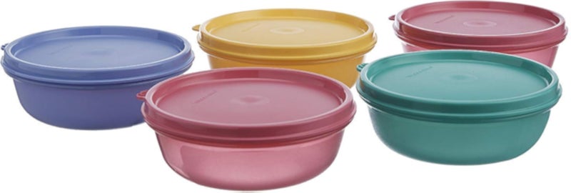 Tupin Tupperware Buddy Bowl Set, 300ml, Set of 5 (Color May Vary)
